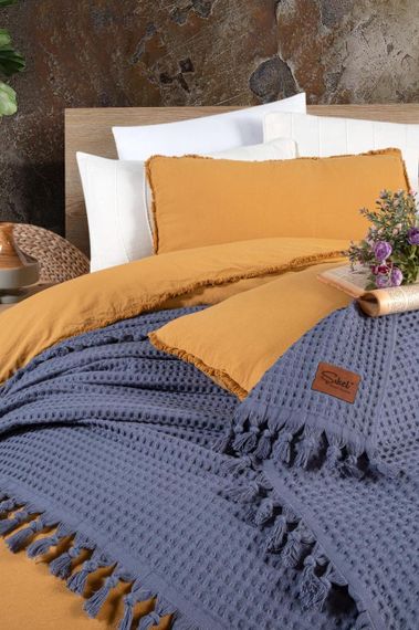 Постельное белье Sikel Stonewashed Soho Firfirli 200 х 220 см Hardal | Зображення 1