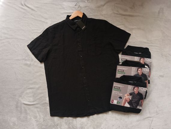 Мужская льняная рубашка с коротким рукавом | Зображення 1