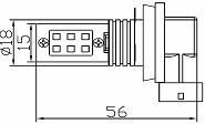 Світлодіодна Автолампа H11, 12W (500Lm) Original Samsung LED chip (SMD2323) | Зображення 1