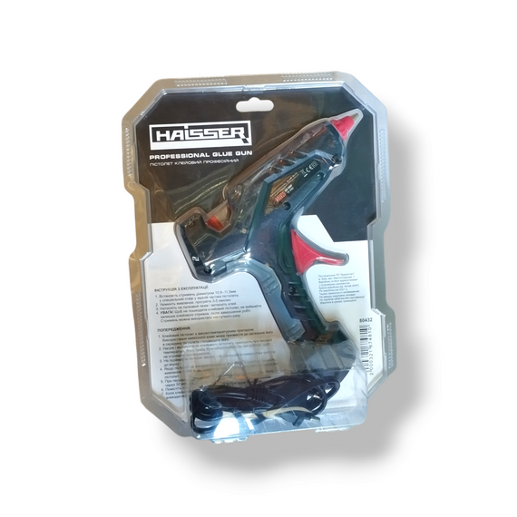 Клейовий пістолет 150W ПРОФІ стрижні 11x200мм, HAISSER (арт.80432) | Зображення 1