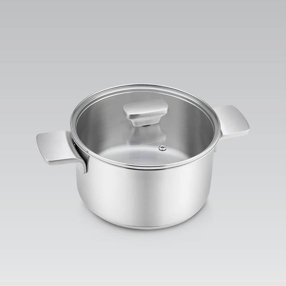 Каструля Maestro MR-3521-18, 2.5 л, 18 см, з нержавіючої сталі з кришкою, для всіх типів плит | Зображення 2
