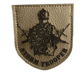 Шевроны  Щиток "STORM TROOPER сірий металлік" с вышивкой  кожаный