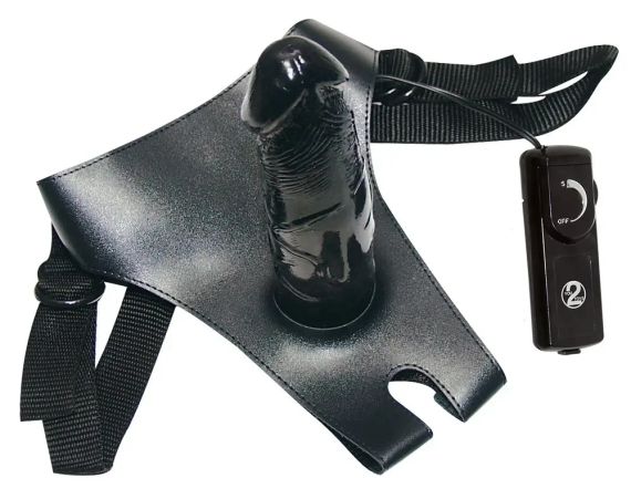 Страпон Queeny Love (черный) Sex Aura | Зображення 1