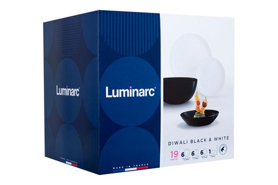 Сервіз LUMINARC DIWALI BLACK &amp; WHITE, 19 предметів (P4360) | Зображення 9