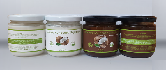 Кокосовое сгущенное молоко БЕЛОЕ 200г, кокосовая сгущенка | Зображення 3