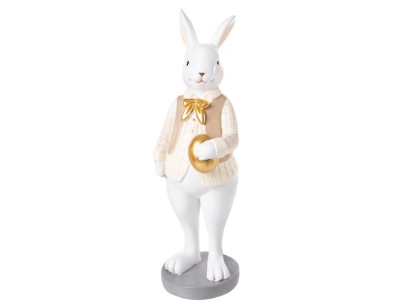 Статуетка Rabbit with egg Beige 10х8х26 см