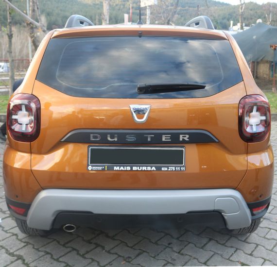 Накладка на задний бампер U-Type (ABS, серая) для Dacia Duster 2018-2024 гг | Зображення 1
