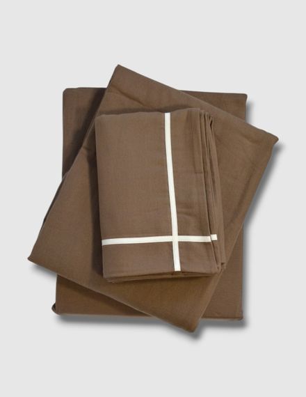 Комплект постільної білизни First Choice Flanel 160×220 см Soprano Brown | Зображення 1