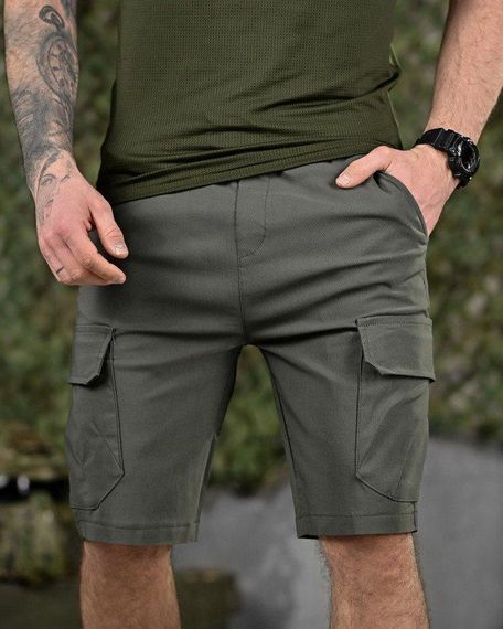 Міські стретч-шорти AHILES олива ДЛ6357 | Зображення 1