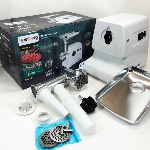 Электрическая мясорубка многофункциональная 2 скорости Rainberg RB-671 NE-148 2200Вт, Электромясорубка | Зображення 8
