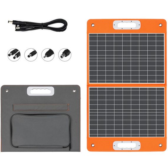 Портативна сонячна панель TSP-18V-60W Monocrystalline PD45W+QC3.0 (1USB-A/1C) Black | Зображення 1