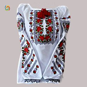 Рубашка Украинская вышиванка  44428701 цвет белый размер S