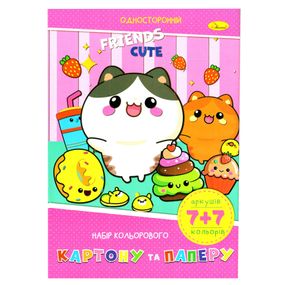 Набор цветной бумаги и картона А-4 АП-1301-04, 7+7 листов