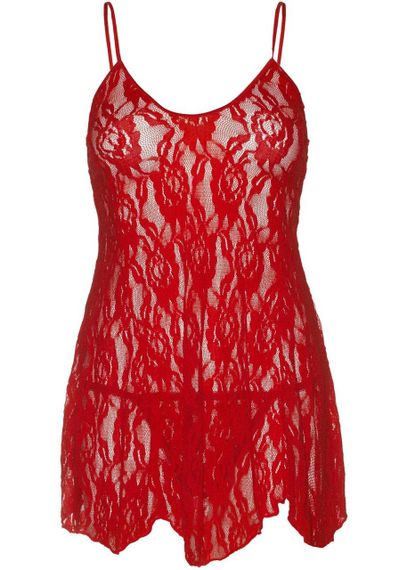 Сорочка беби-долл Leg Avenue Rose Lace Flair Chemise Red, One Size sexstyle | Зображення 2