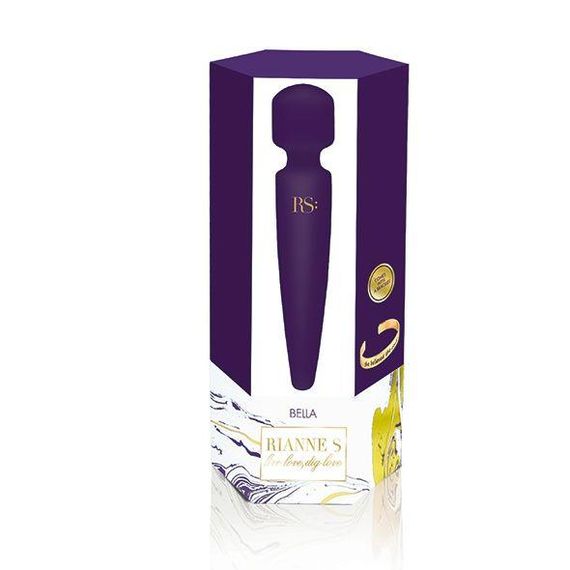 Вібромасажер Rianne S: Bella Mini Wand Purple, 10 режимів роботи, медичний силікон, подарункове пако | Зображення 4