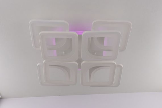 Люстра світлодіодна стельова LED світильник для квартири на стелю лед з пультом 25595 Білий 11х43х43 см. | Зображення 2