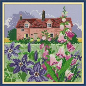 Набор для вышивания по нанесённой на канву схеме "Four season in the field-spring". AIDA 14CT printed 33*33 см