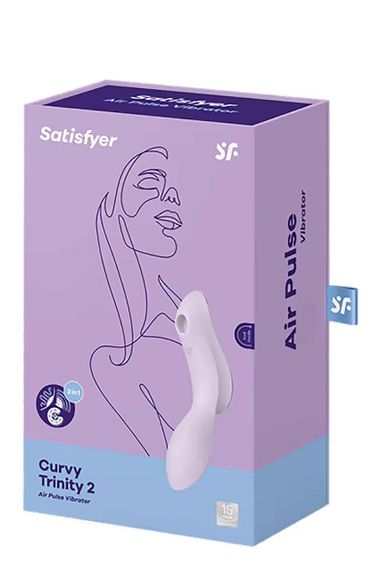 Подвійний вібратор з вакуумною стимуляцією Satisfyer Curvy Trinity 2 бузковий sexstyle | Зображення 6
