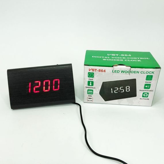 Годинник настільний VST-864 з червоним підсвічуванням, Світлодіодний настільний дорожній електронний годинник | Зображення 2
