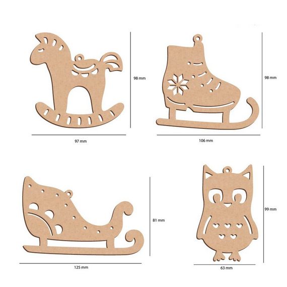 Набор елочных украшений "Зимние атрибуты" FDZ-533, 10 шт | Зображення 3