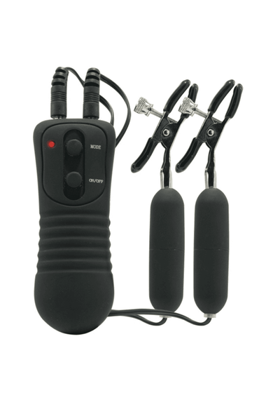 Зажимы для сосков с вибрацией Fetish Fantasy Vibrating Nipple Clamps Черные One Size