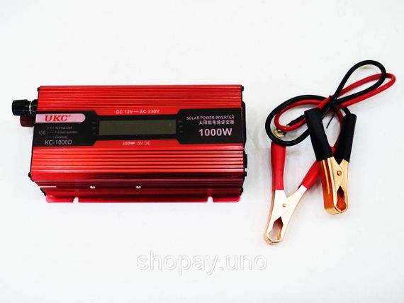 Инвертор напряжения 12V–220V 1000W с LCD дисплеем — Преобразователь тока, модифицированная синусоида | Зображення 1