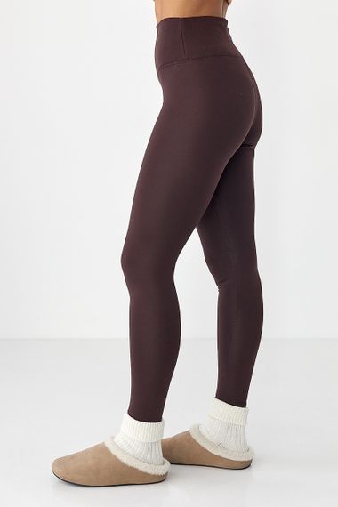 Утеплені еластичні лосини Oysho - коричневий цвет, L (є розміри) | Зображення 1