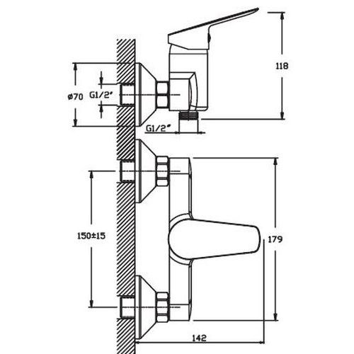 Змішувач для душа Haiba NIKAS 003 (HB0869) | Зображення 1