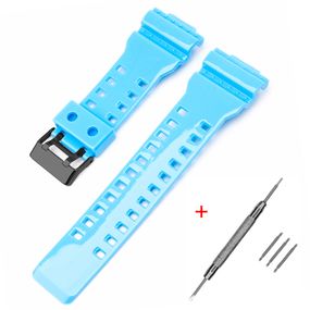 Ремінець для Casio G-Shock GA-100/110/120 Light Blue-Glossy BK