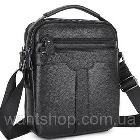 Чоловіча шкіряна сумка-барсетка з ручкою Tiding Bag TM-36336 чорна