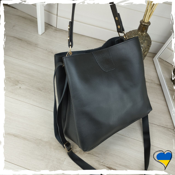 Сумка жіноча чорна з екошкіри. Сумка женская черная. Сумка чорна, екошкіра сумка | Зображення 2