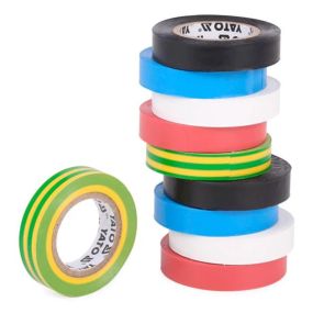 Стрічка ізоляційна різнокольорова ізолєнта 19мм х 20м 10 штук YATO YT-8173