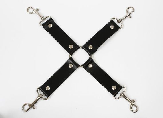 Хрестовина Feral Feelings - 4 Way Connector, натуральна шкіра, чорна | Зображення 1