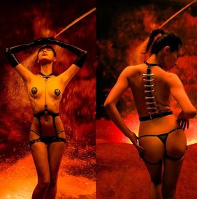 Набор БДСМ из сбруи и пестисов Butterfly UPKO, итальянская кожа, позолота 24К sexstyle