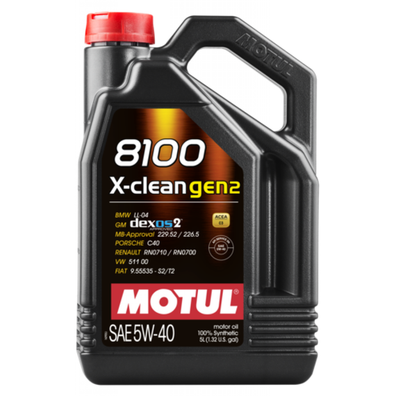 Моторна олива Motul 8100 X-CLEAN Gen2 5W-40 5л.