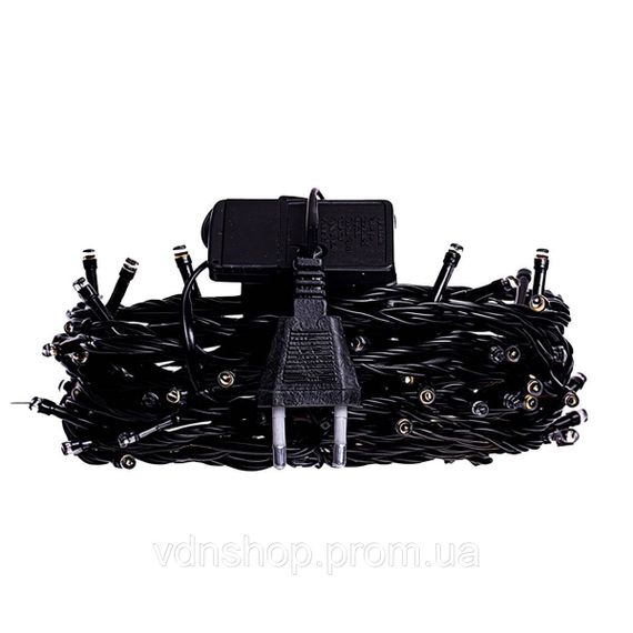 Новорічна гірлянда кімнатна нитка 22 м 220 LED чорний провід Жовтий W220LED22MBY | Зображення 3