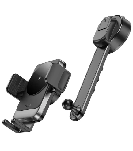 Автомобільний утримувач телефону з бездротовою зарядкою Hoco HW14 Speed ​​15W Чорний | Зображення 2