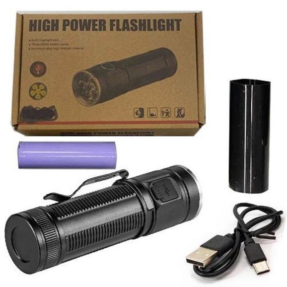 Ручний ліхтарик W5184-6XHP360, Супер яскравий ліхтарик, Суперпотужний пошуковий ручний ліхтар тактичний | Зображення 3