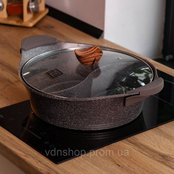 Алюмінієва каструля Ø 30 см, мармурове антипригарне покриття, кавовий MGC HP-4-413CO | Зображення 5