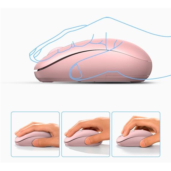 Мишка UGREEN 2.4GHz MU105, бездротова, 2400dpi., 3кн., Рожева | Зображення 1