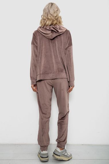 Спортивный костюм женский велюровый, цвет мокко, 257R4119 | Зображення 3