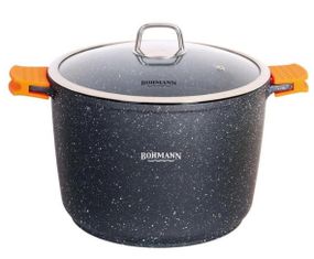 Каструля казан Bohmann BH-7351-24-MRB 24 см 5.7 л подвійне дно мармурове покриття