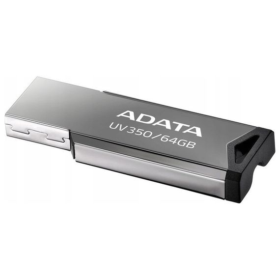 USB флеш накопичувач ADATA 64GB UV350 Metallic USB 3.2 (AUV350-64G-RBK) | Зображення 3