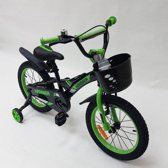 Детский велосипед с корзинкой Hammer, Хороший детский двухколесный велосипед Надежный LM-22