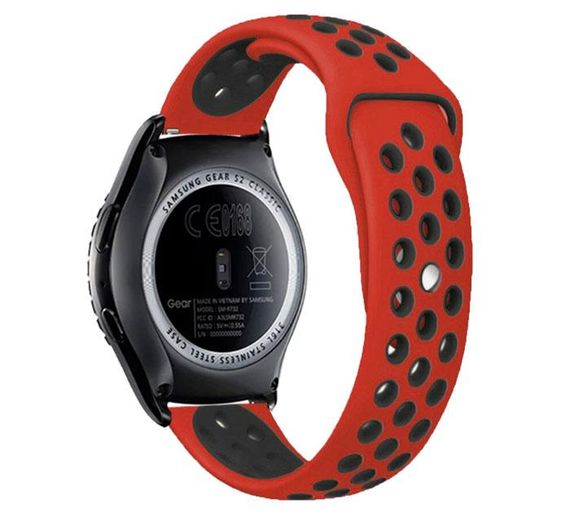 Спортивний ремінець Primo Perfor Sport для годинника Samsung Gear S2 Classic SM-R372 / R735 - Red&Black | Зображення 1