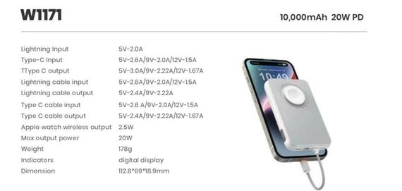 Зовнішній акумулятор Power Bank VEGER PD 10000MAH W1171 | Зображення 6