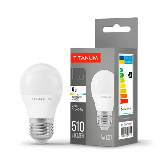 Світлодіодна лампа TITANUM G45 6W E27 4100K