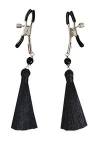 Зажимы для сосков Art of Sex Nipple clamps Black Tassels Черные One Size