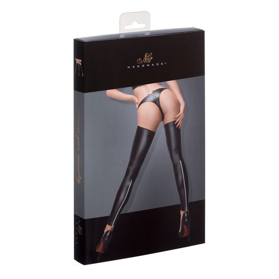 Панчохи на блискавці+стринги F163 Noir Handmade L sexstyle | Зображення 5