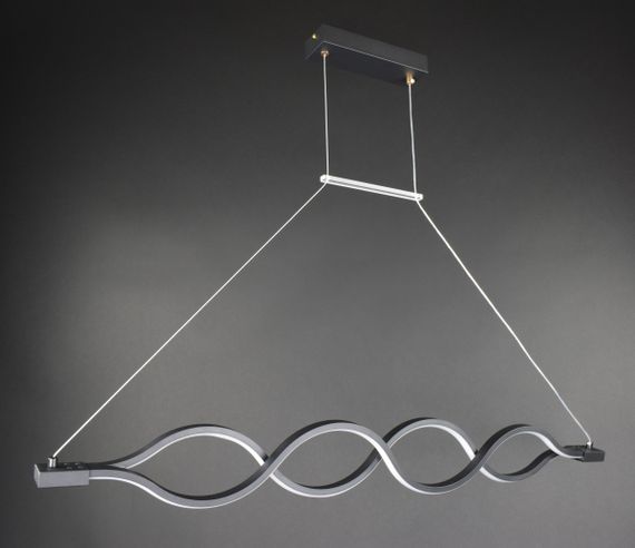 Люстра світлодіодна підвісна LED світильник для квартири на стелю лед 27443 Чорний 30-110х6х122 см. | Зображення 1